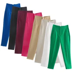 BMURHMZA moda donna vendita calda fondi tendenza quattro stagioni Multi colore Casual ufficio pantaloni corti a vita alta