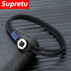 Charm 925 Sterling Silver Button Couple Bracelets Men Women Creative Colour Nautical Rope Bangles Fashion Jewelry Holiday Gifts