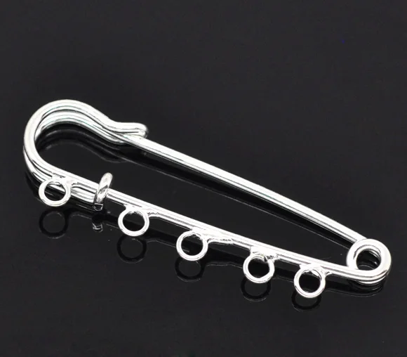 Metal Large Safety Pin Brooch Stitch Holders with Holes For DIY Craft Jewelry Making Supplies Accessories