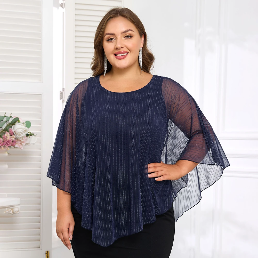 Damskie koszulki Plus Size O-Neck Solid Loose Tops Summer Chiffon Shirts Tee Shirt Duży rozmiar Pullover Top 4XL 5XL 6XL
