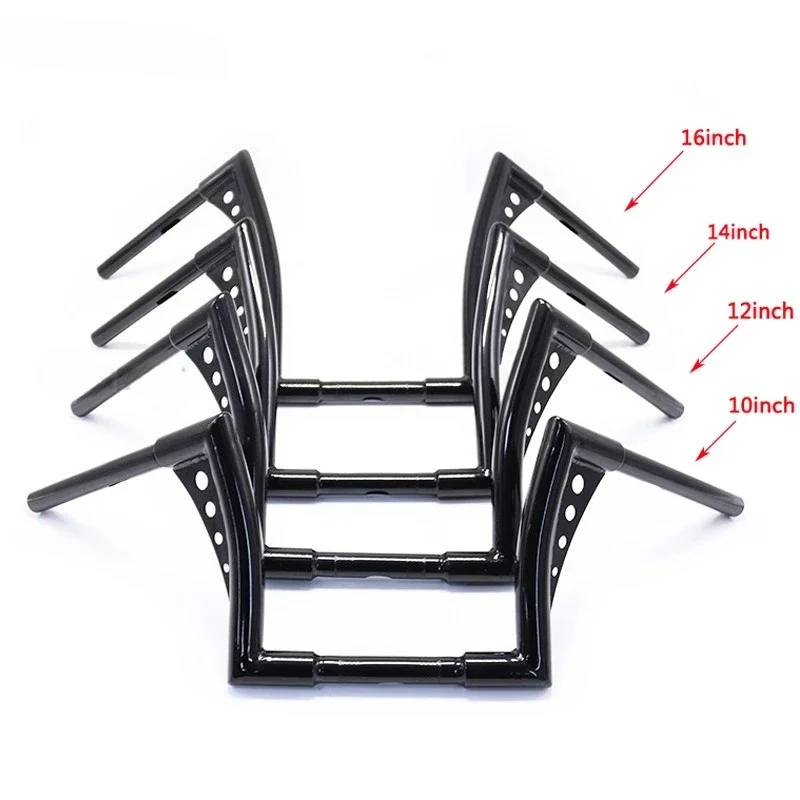 10'' 12'' 14'' 16'' Rise Z Bar Ape Hanger Handlebars, 1'' 25mm Fat Bar For Harley FLST FXST Sportster Chopper Bobber