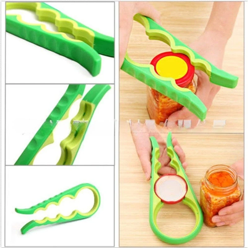 فتاحة علب متعددة الوظائف أربعة في واحد فتاحة زجاجات المشروبات غطاء الإعصار أربعة مواضع يمكن فتاحة غطاء مضاد للانزلاق الإعصار #3