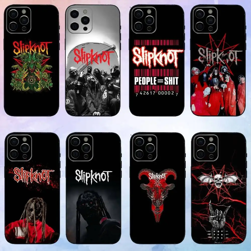 

M-My S-Slipknot Ban Phone Case For iPhone17,16,15,14,13,12,11 Plus,Pro Max Soft Black Cover