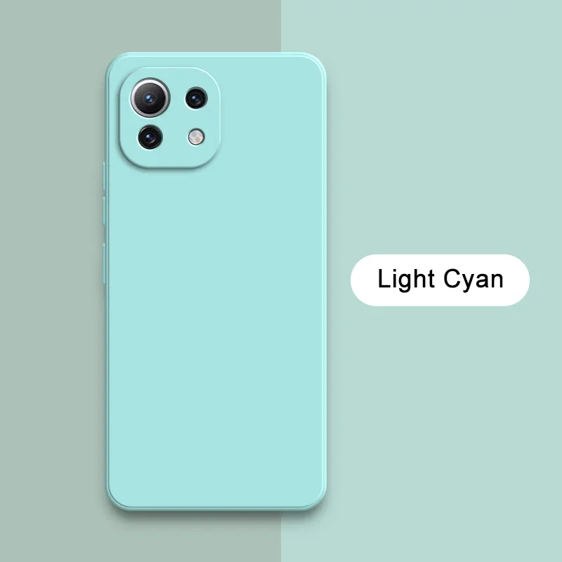 Funda de silicona líquida cuadrada Original para Xiaomi Mi 11 11T 11X Pro Ultra Lite NE 5G, Funda protectora trasera Mi11 T 11Lite 11i