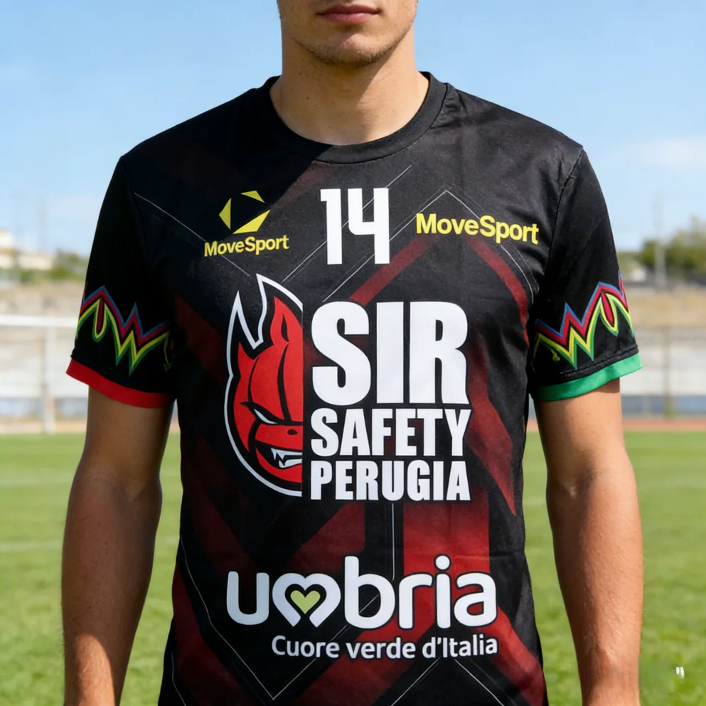 

25/26 Italian Fashion Trendy Short-Sleeve Sports Fitness T-Shirt for Men, Women, and Teenagers - Quick-Drying Volleyball Shirt