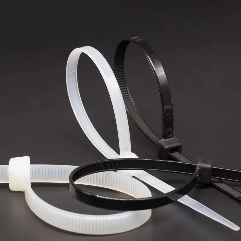 100Pcs Black White Cable Ties Self-locking Plastic Nylon Wire Cable Zip Tie Clamps Assorted Size Fastening Ring 3x60mm 4x100mm