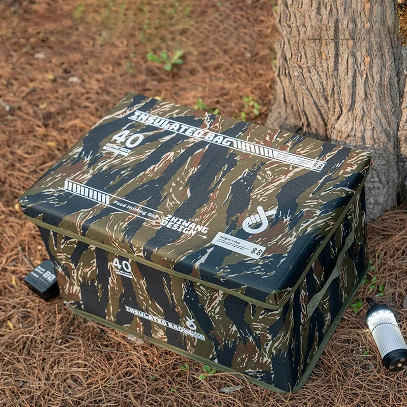 Outdoor Folding Fabric Storage Box Large Capacity Picnic Camping Equipment Tableware Kitchenware Storage Box Splash-Proof