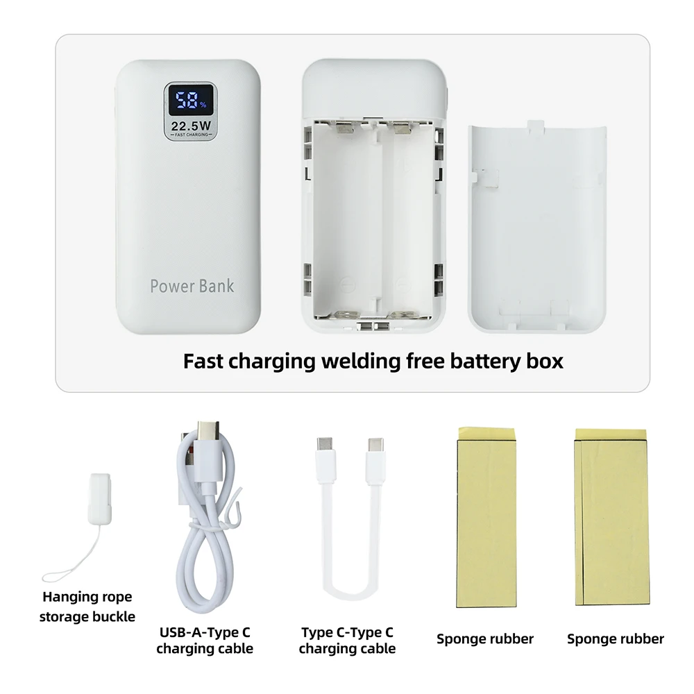 21700 Akku DIY Powerbank-Gehäuse-Kit 22,5W Superschnelles Laden Motherboard Ohne Löten 2-Zellen-Akku Abnehmbare Powerbank – Detail 2