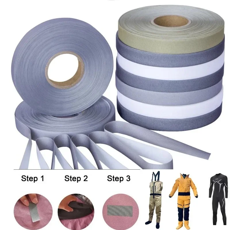 3-Layer Waterproof Iron on Seam Sealing Tape Hot Melt Wetsuit Repair Patch for Clothing Wader Rain Jacket Pants