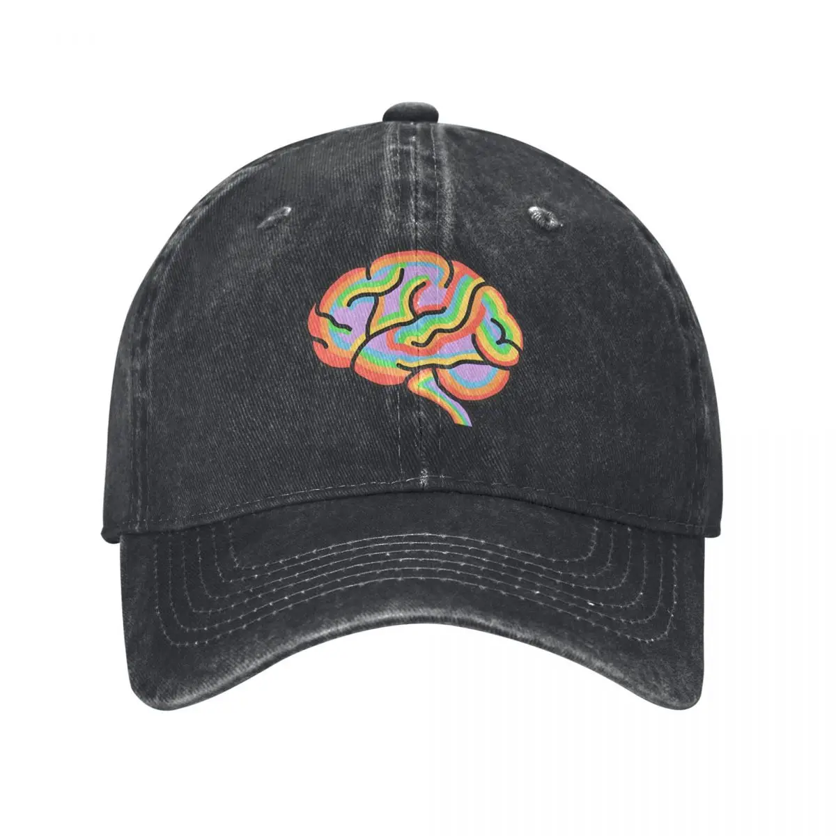 Awareness Neurodivergent Multicolor Hat Peaked Women's Cap Brain Personalized Visor Protection Hats