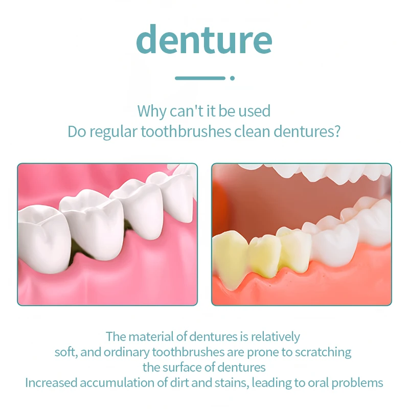 1pcs Invisible Braces Brushes Retainers Cleaning Brushes Orthodontic Special Dentures Toothbrushes, Denture Double Head Cleaning