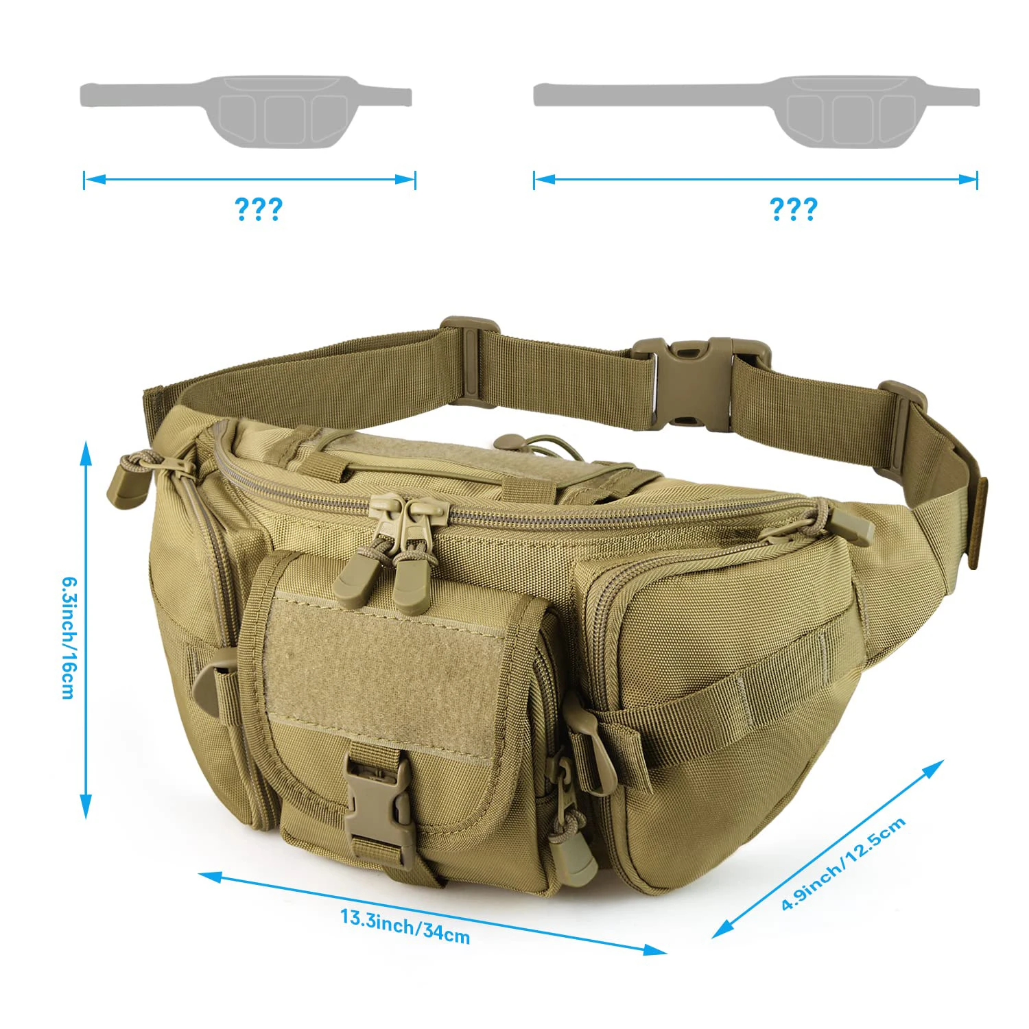 Outdoor Waist Bag Men\'s Tactical Waterproof Molle Camouflage Hunting Hiking Climbing Nylon Mobile Phone Belt Pack Combat Bags