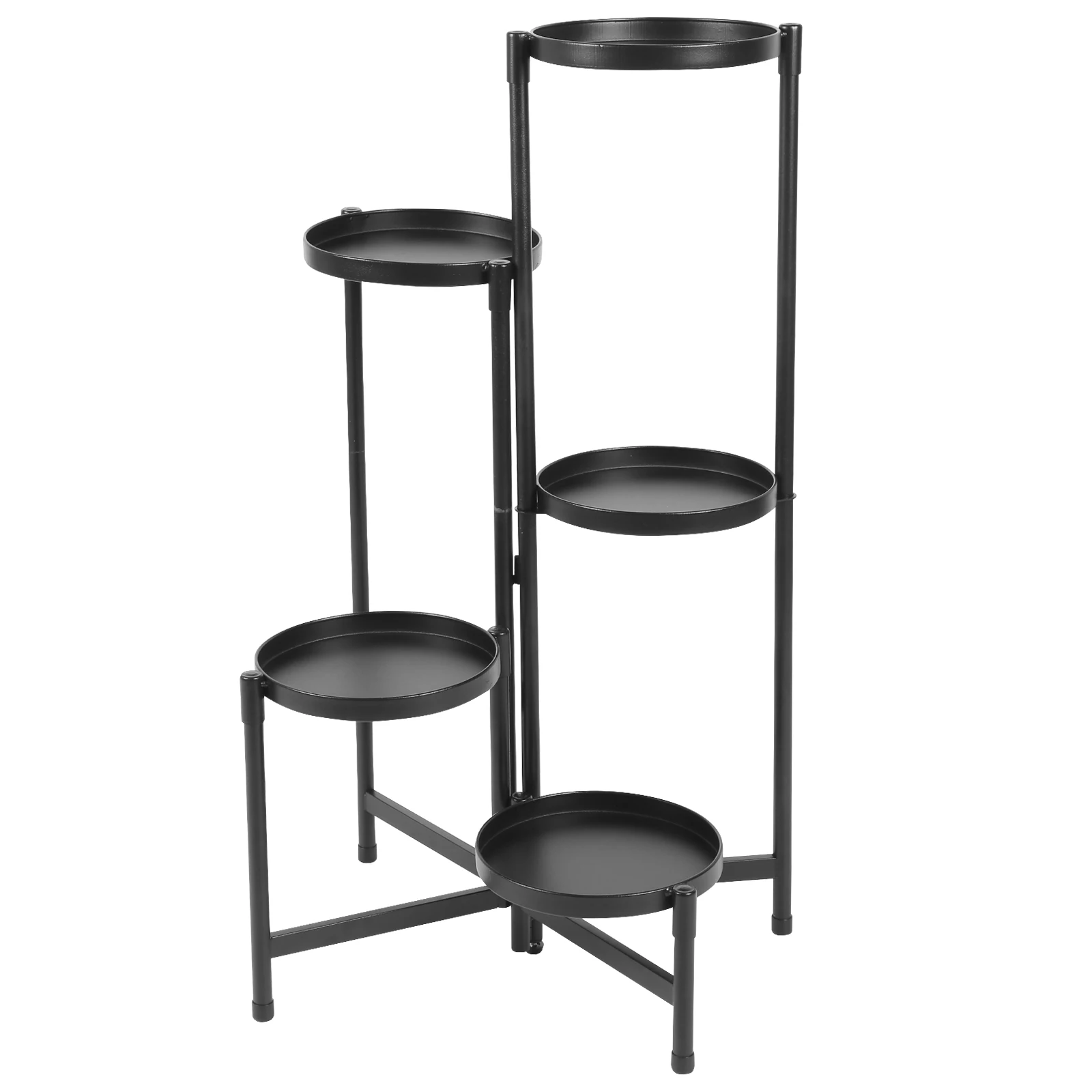 

5-Tier Large Plant Stand with Wide Tray Tiered Corner Pot Holder Staggered Metal Flower Display Shelf for Indoor Outdoor