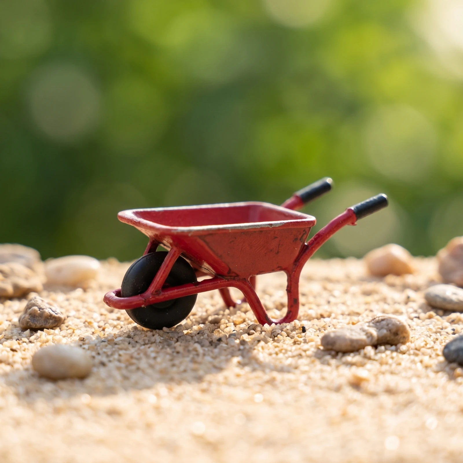 Miniature Wheelbarrow Realistic Wheelbarrow Model Diorama Decoration Tiny Cart Micro for Modelers, Dioramas, Tabletop Displays