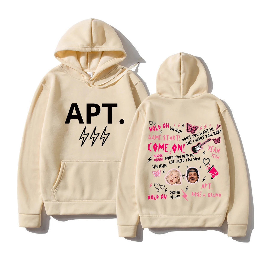 APT Yeah Yeah Hoodie Apateu Bruno Mars and Rose Men/women Hoodies Harajuku Aesthetic Unisex Winter Fleece Pullover Sweatshirt