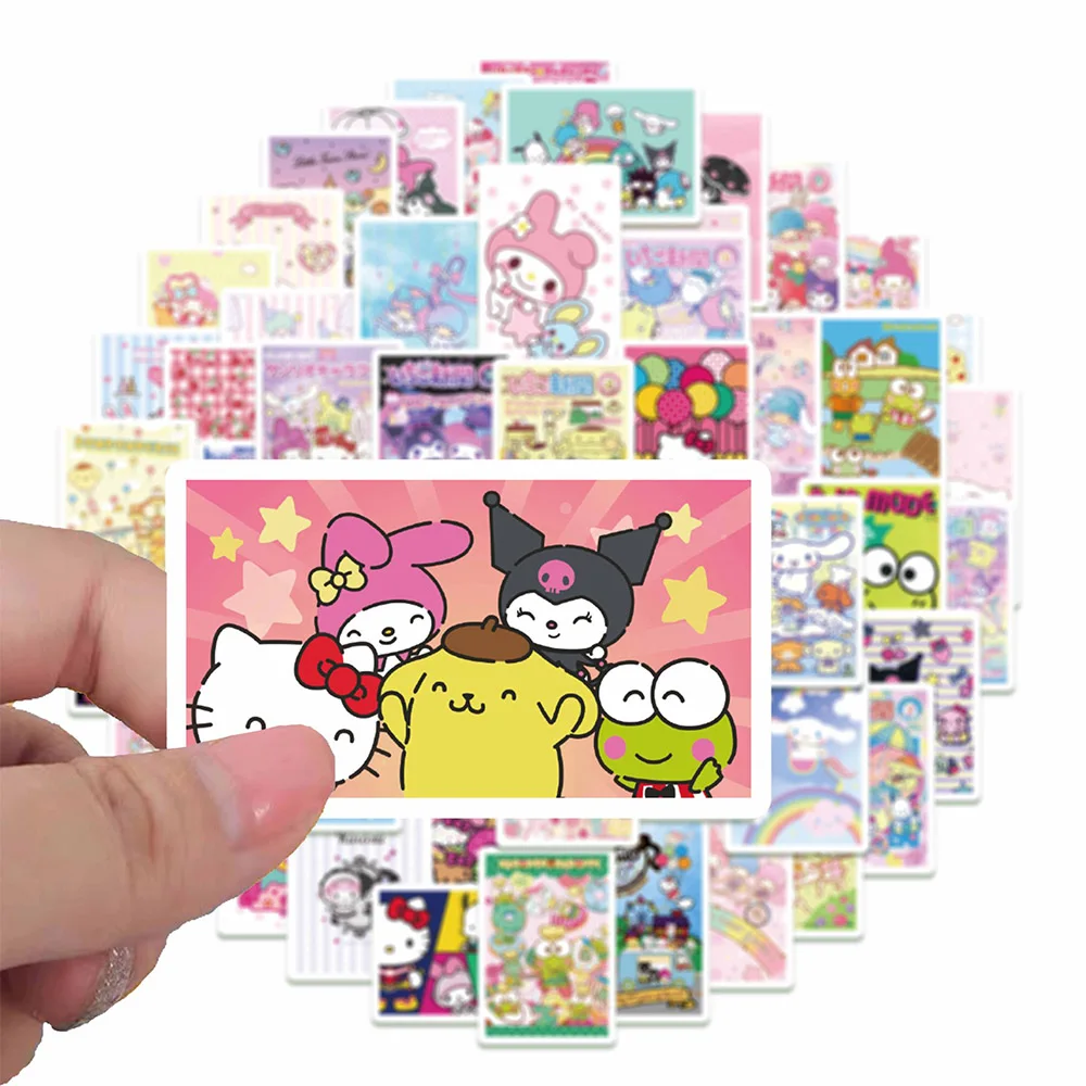 

10/30/62Pcs Cute Sanrio Cartoon Posters Stickers Kuromi Melody Aesthetics Sticker Laptop Scrapbooking Phone Kawaii Girls Decals