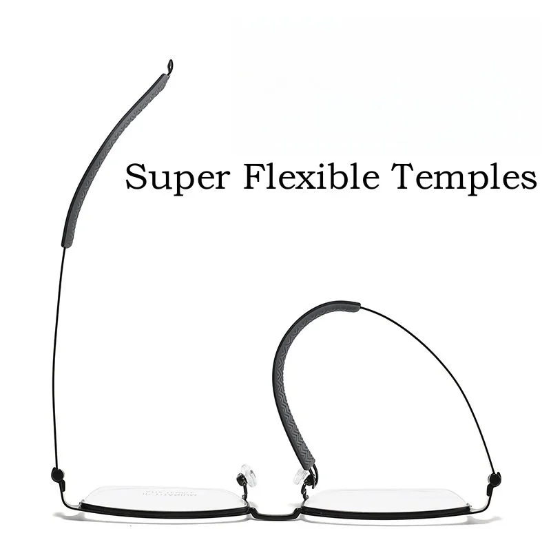 خفيفة للغاية الأعمال خالية من المسمار تصميم النظارات العصرية التيتانيوم النقي وصفة طبية بصرية نصف إطار قصر النظر نظارات الرجال A112E