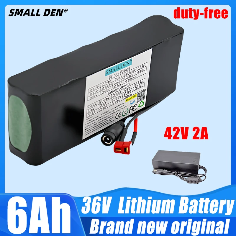 

2024 36V 6Ah 10S2P Li-ion battery pack 500W Built-in 15A BMS Electric bicycle Motorcycle Scooter ebike batteries+42V 2A Charger