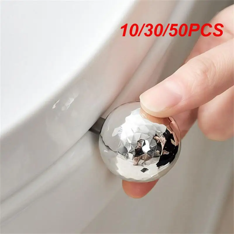 10/30/50PCS Electroplated Toilet Lid Lifter Groove Design Circular Handle Electroplating Process Toilet Lid Lifting Wall Hook