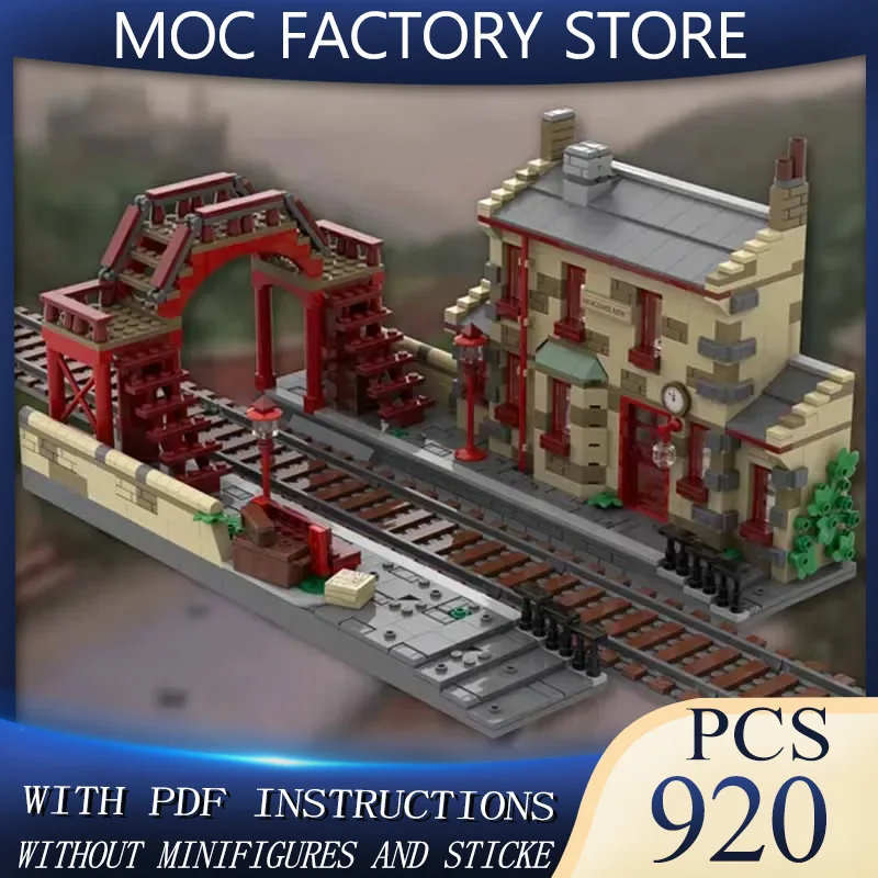 

Moc Building Block City Street View Hogsmeade Station Model Technology Brick DIY Assembly Modular Toy For Holiday Gifts