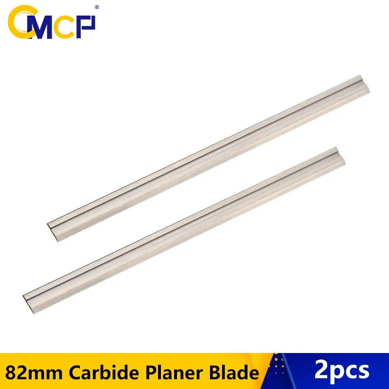 Cmcp lâmina de plaina de madeira reversível, lâmina de carboneto 82x5.5x1.2mm, faca de plaina de madeira para peças de máquinas de carpintaria