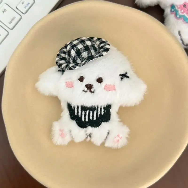 XM1pc peluche poupée jouets breloques accessoires cadeaux dessin animé lunettes chapeau chien en peluche porte-clés Kawaii chiot sac à dos pendentif porte-clés