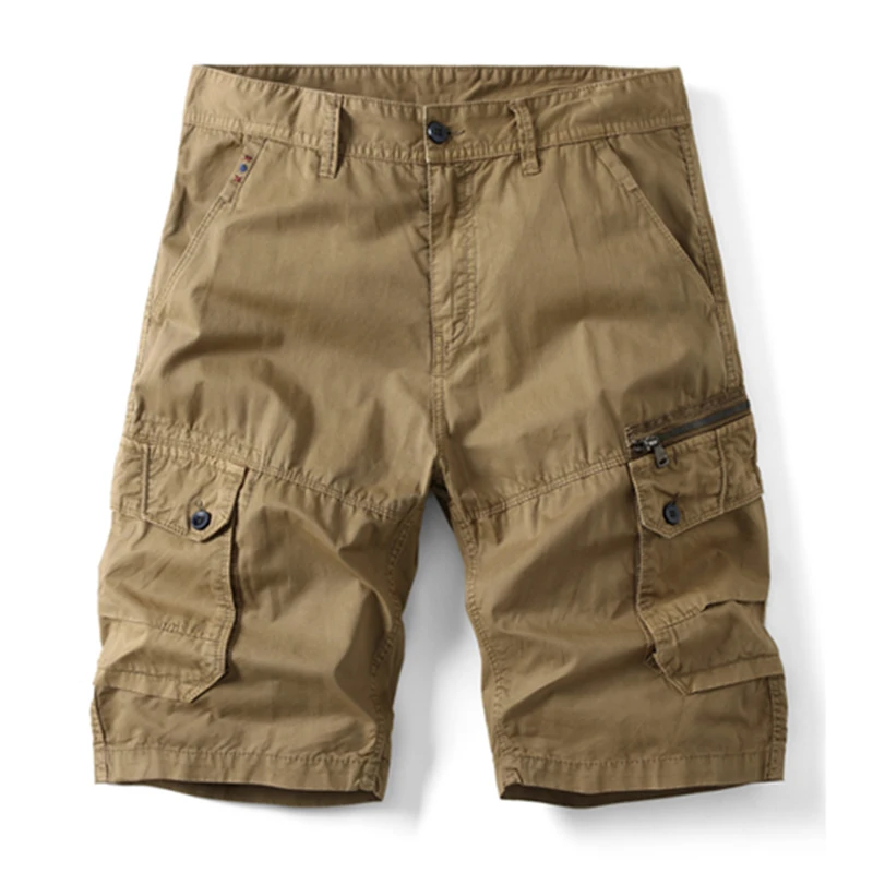 جديد الصيف الرجال التمويه القطن البضائع السراويل موضة متعددة جيب سراويل قصيرة غير رسمية فضفاضة كبيرة الحجم مريحة السراويل الرجال