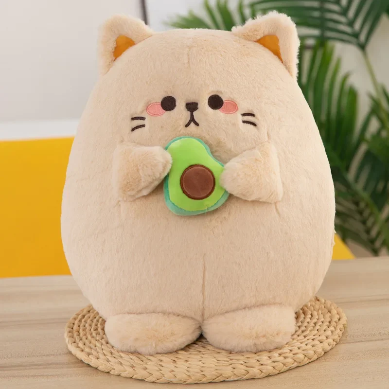 Neue Stil Avocado süße Katze weiche gefüllte Plüschpuppe Spielzeug zarte Kawaii Home Dekoration Geburtstagsgeschenke für Kinder oder Freunde