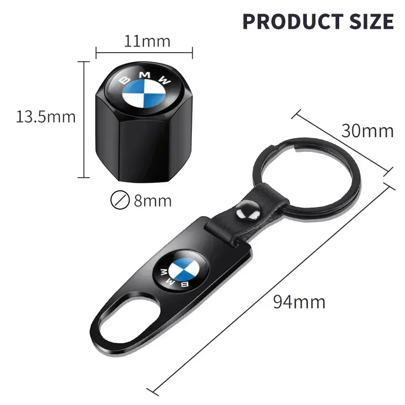 Car Accessories Metal Wheel Tire Valve Caps With Wrench Keychain For BMW E46 E85 E60 F10 E39 F30 E36 F20 E87 E90 E70 X3 X5