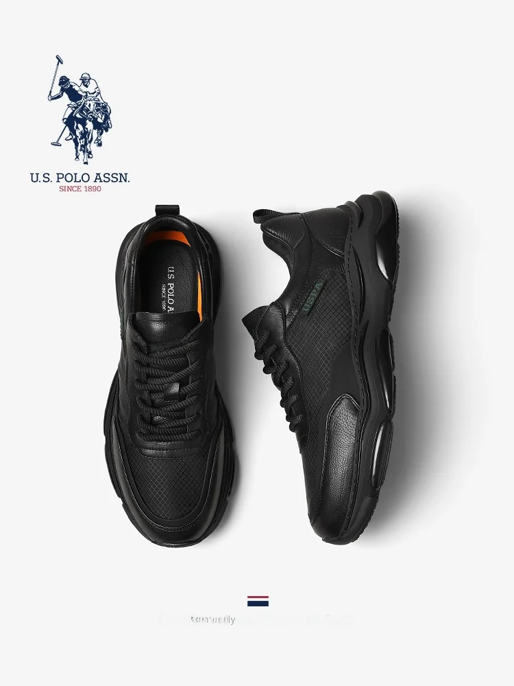 USPA Zapatos deportivos informales para hombre, zapatos de trabajo ligeros y transpirables, zapatos de cuero Spring Fren U.S. ASSN. Zapatillas sin cordones a la moda