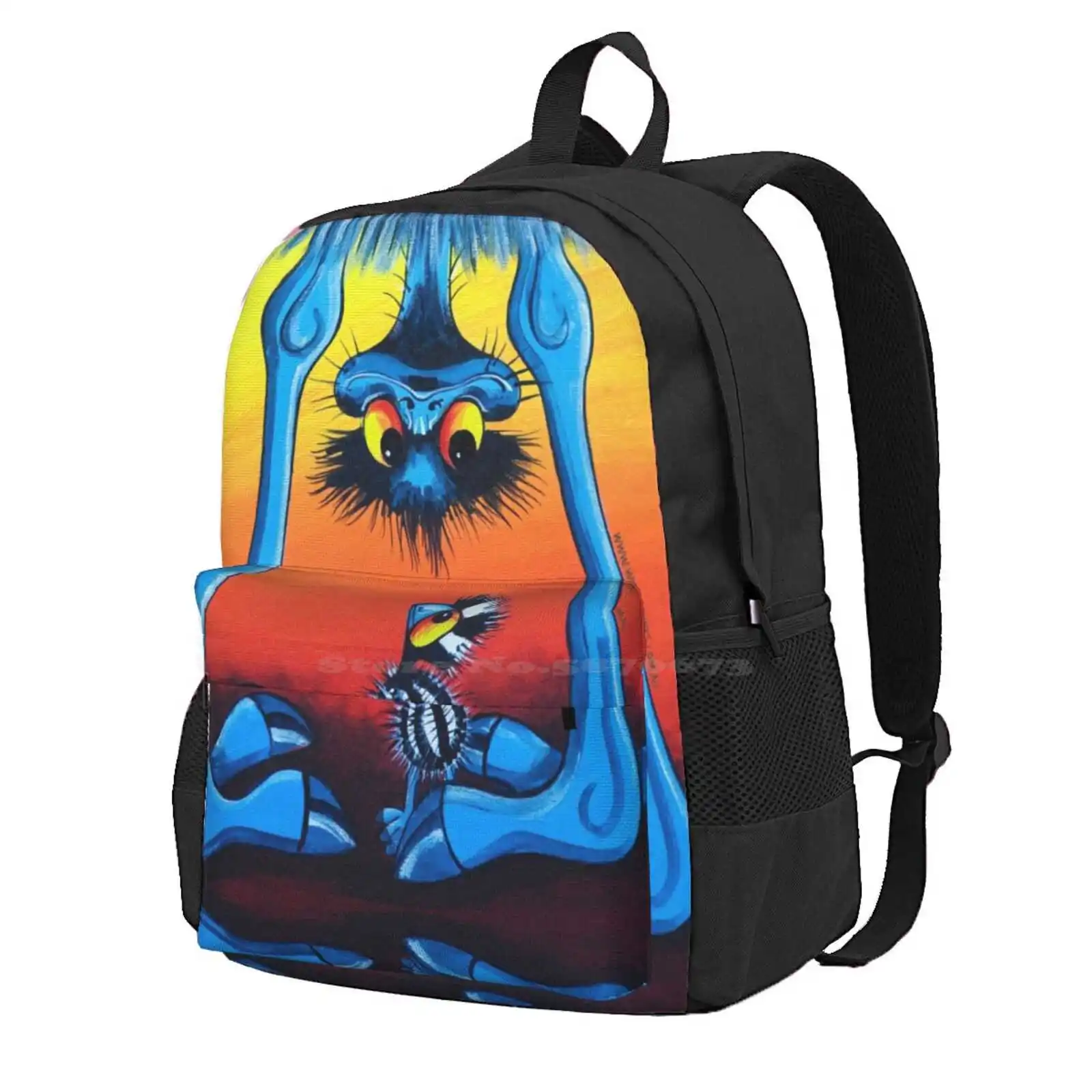 Are We There Yet? Hot Sale Schoolbag Backpack Fashion Bags Upside Down Chick Wheres Stripey Are We There Yet Wendy Binks Quirky