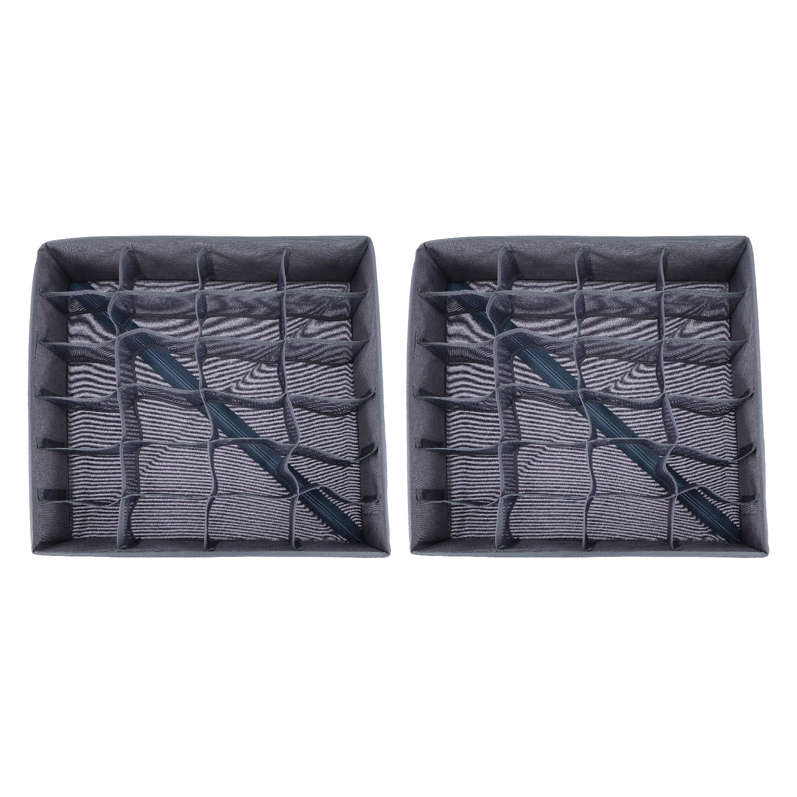 

2Pcs Underwear Underwear Storage Tray Storage Box Cloth Multiple Grids Keep Room Neat Wardrobe ganizer Grey