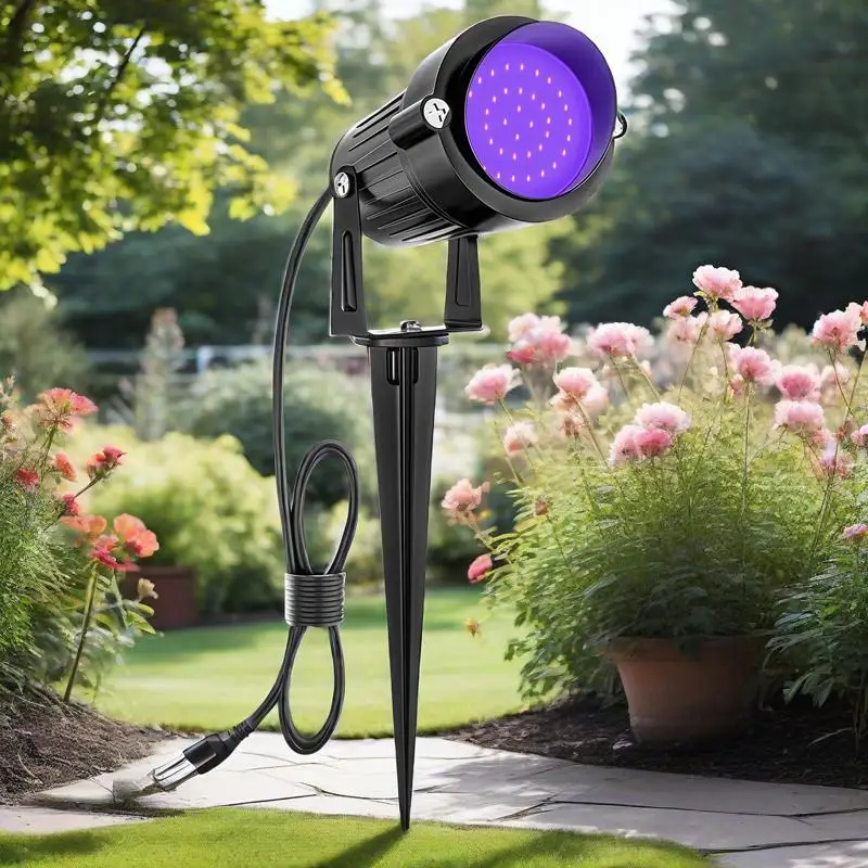10w Garden Lawn Lamp Path Spotlight Outdoor Tree Lighting Christmas Halloween Yard Decoration Party Supplies Purple Lights Park