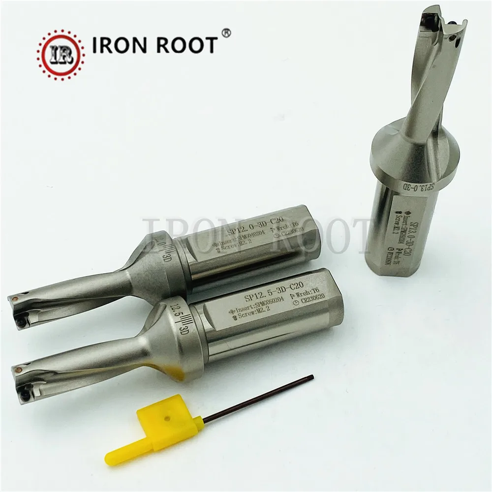 IRON ROOT SP Series Indexable Drill Insert 3D, U drill Violent Drill Diameter 8.5~12.5mm CNC Turning Tool For SPMG020102 040204