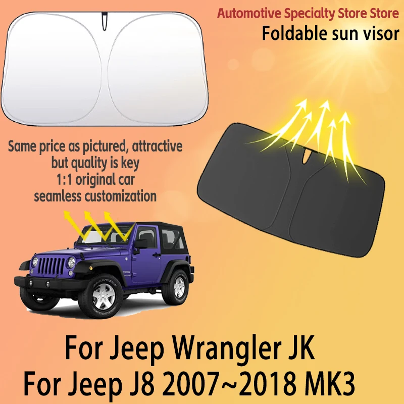 

For Jeep Wrangler TJ Jeep JK 2007~2018 Front Windshield Sunshade Privacy curtain Car Sun Visor High quality Auto Heat Accessorie