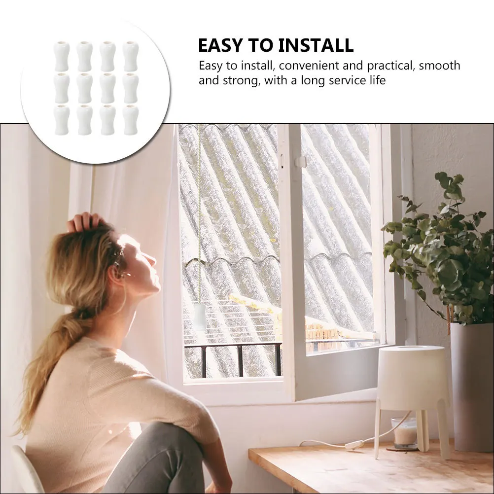 24 قطعة من مقابض سحب الحبل الخشبي العمياء - تصميم عقدة مخفية سهل التركيب لملحقات قلادة الزخرفية لظلال النوافذ