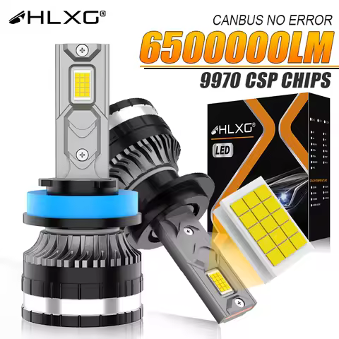 HLXG H4 LED H7 H11 Car Headlight Bulb 6500W 650000LM High Power CSP H1 H8 9005 HB3 9006 HB4 9012 HIR2 Turbo Lamp 6000K Car Light