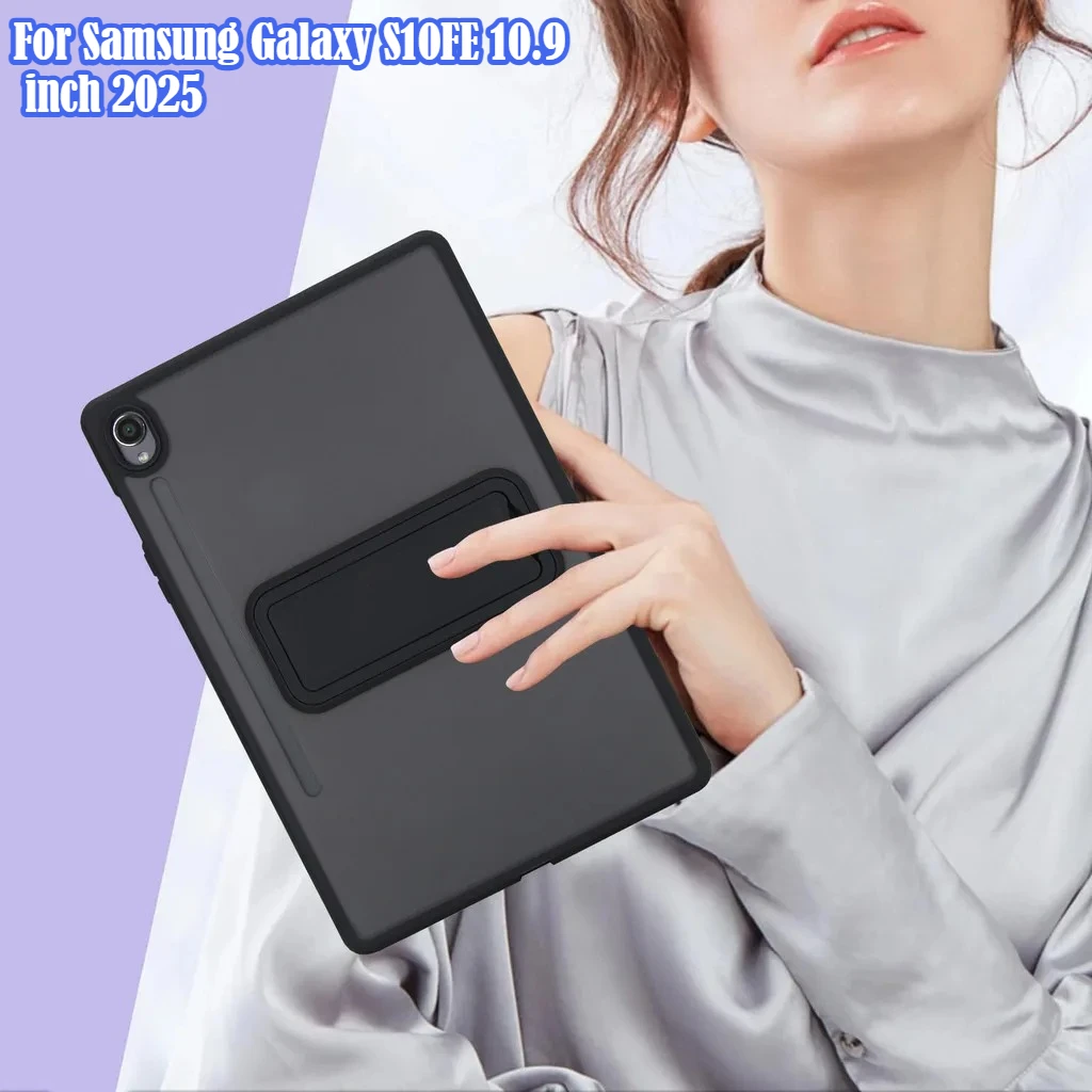 NEW Fashion Color Frame Frosted Tablet Case for Samsung Tab S10FE 10.9 2025 SM-X520 X526B S10 S9 FE A9 S6 A7 Lite A8 Stand Cover