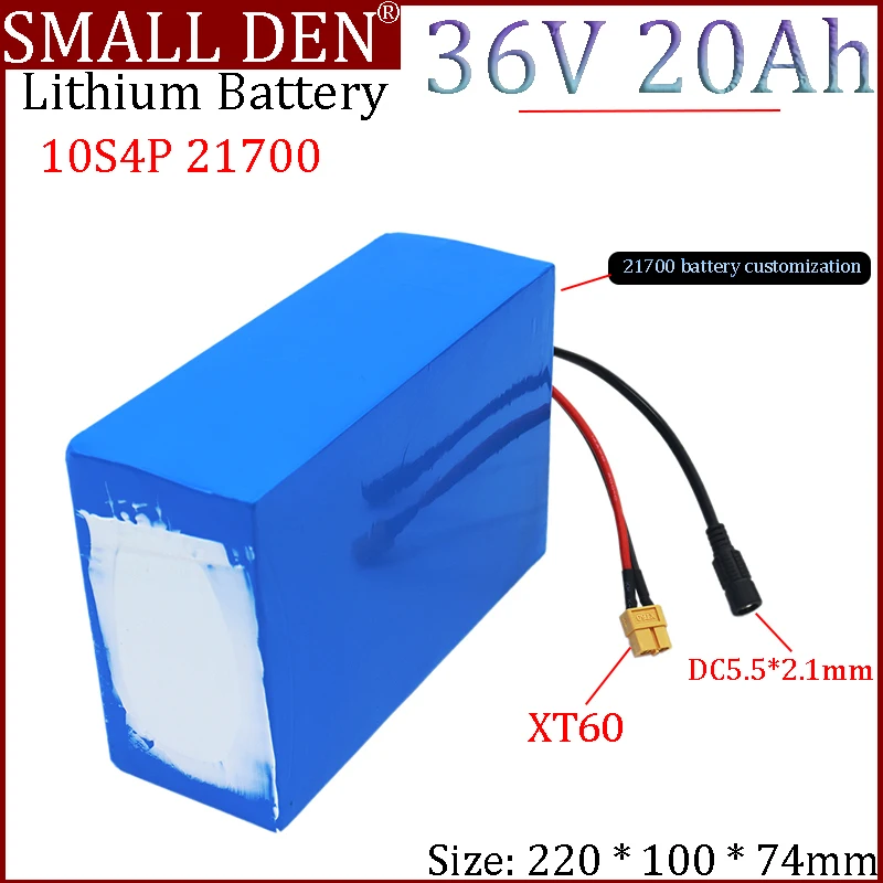 New 36V 20Ah 21700 10S4P lithium battery pack,1000W high-power built-in BMS,various energy storage backup