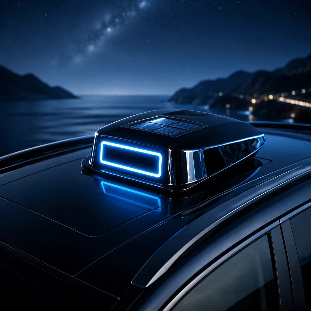 Energy-saving Solar Charging Structure Solar Powered Car Light Gentle Flickering Glow Smooth Outer Casing LED Warning Light