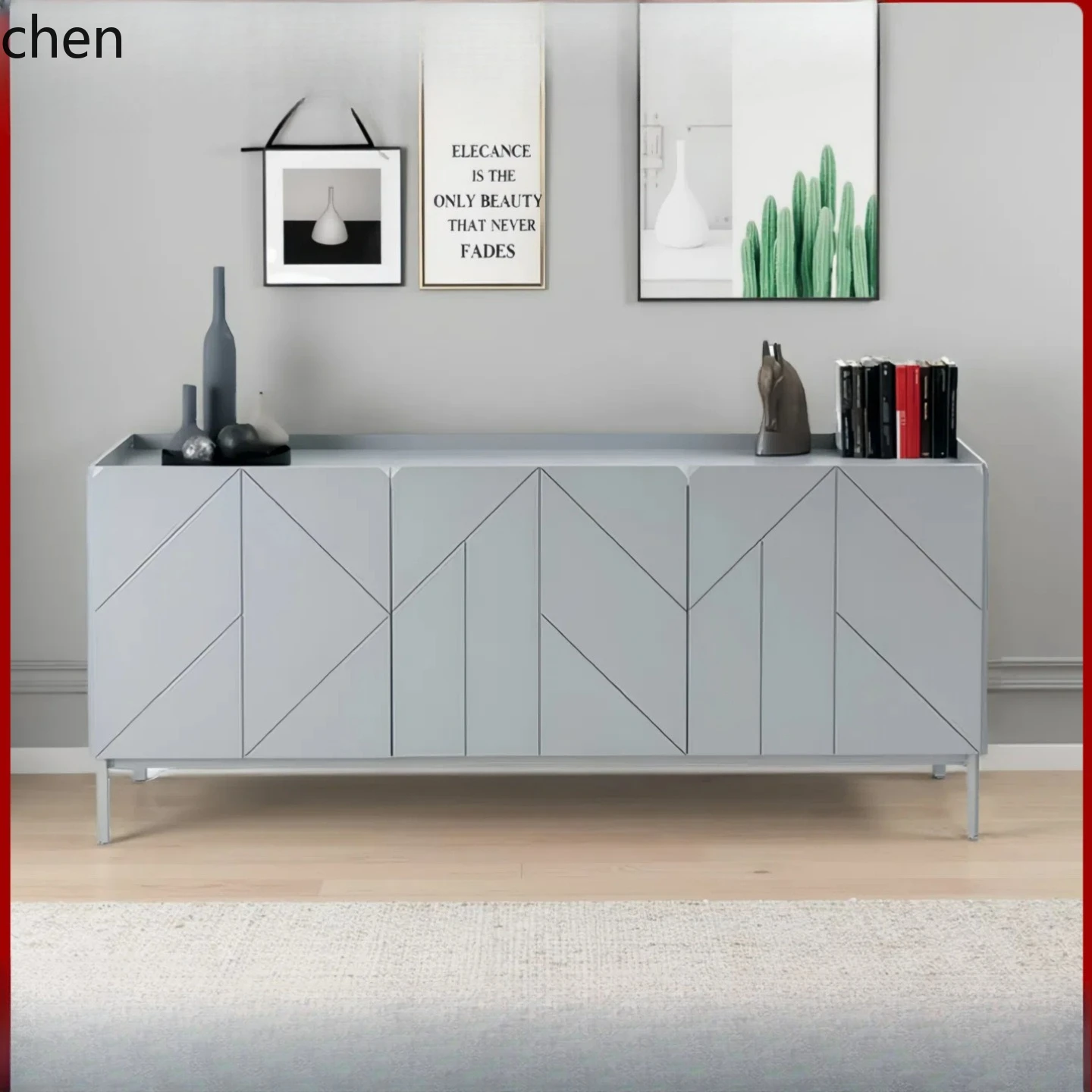 LXC Sideboard Cabinet Modern Minimalist Solid Wood Entryway Cabinet Multifunctional Tea Storage Cabinet