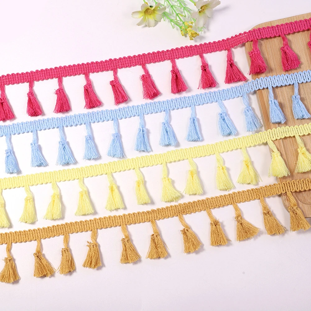 2/5/10 Yards de dentelle, ruban de couture, franges à pompons en coton, style ethnique latin, pour robes, vêtements de scène, rideaux, décorations DIY