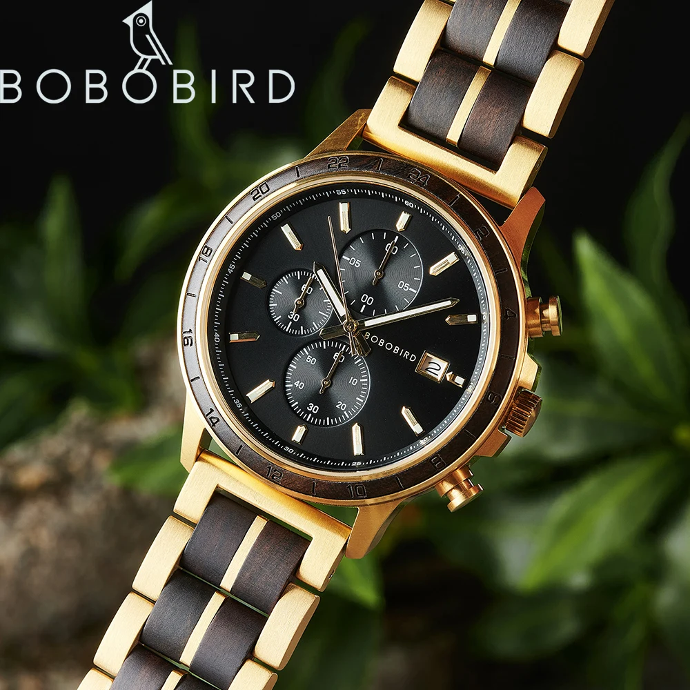 bobo-bird-black-gold-watch-top-luxury-men's-wooden-watch-military-chronograph-watches-japanese-movement-quartz-wristwatch-custom