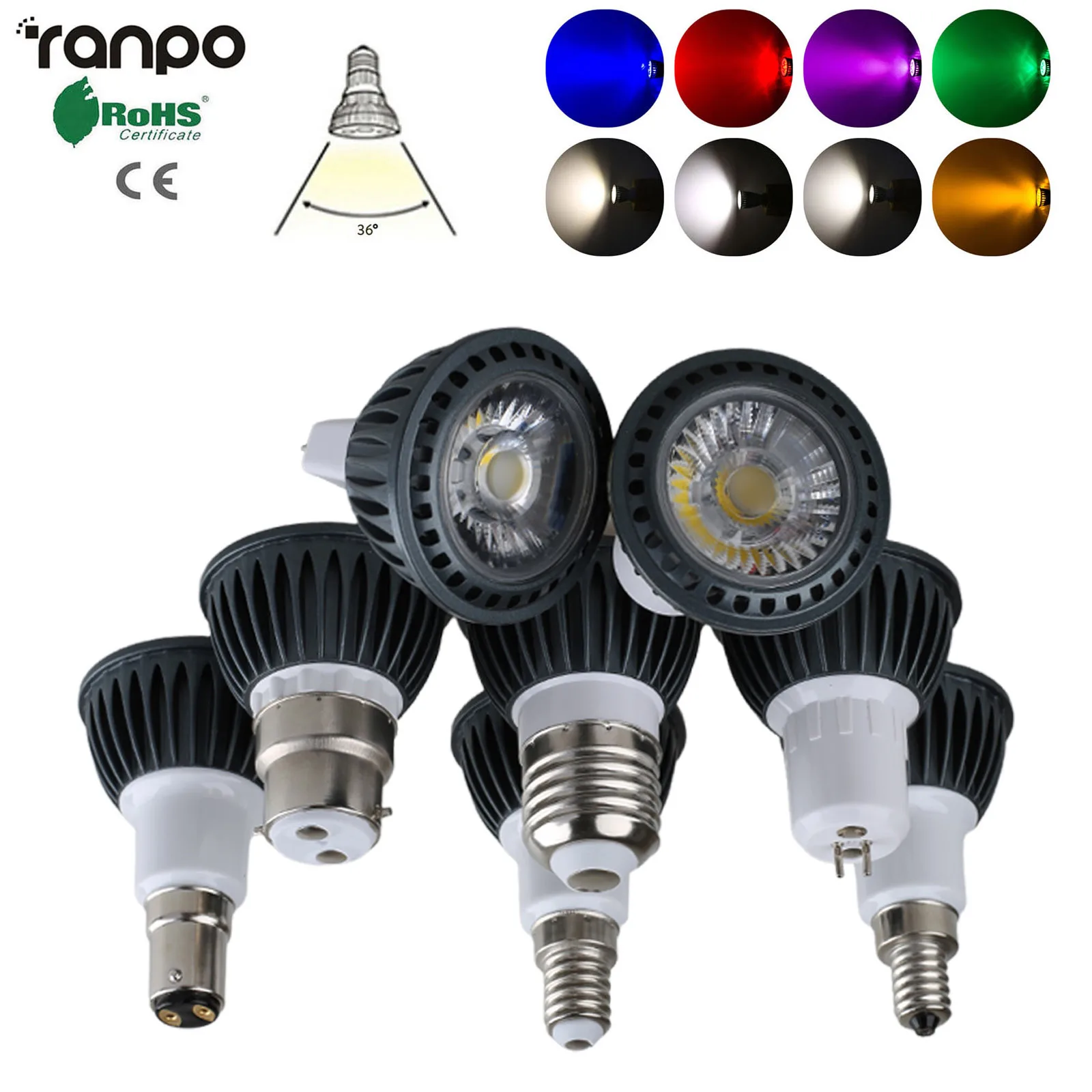 

1Pcs 5W LED COB Spot Light Bulbs E27 E12 GU10 MR16 GU5.3 AC 85-265v 240V Spotlights Lamp Energy Saving ac 110V 220V