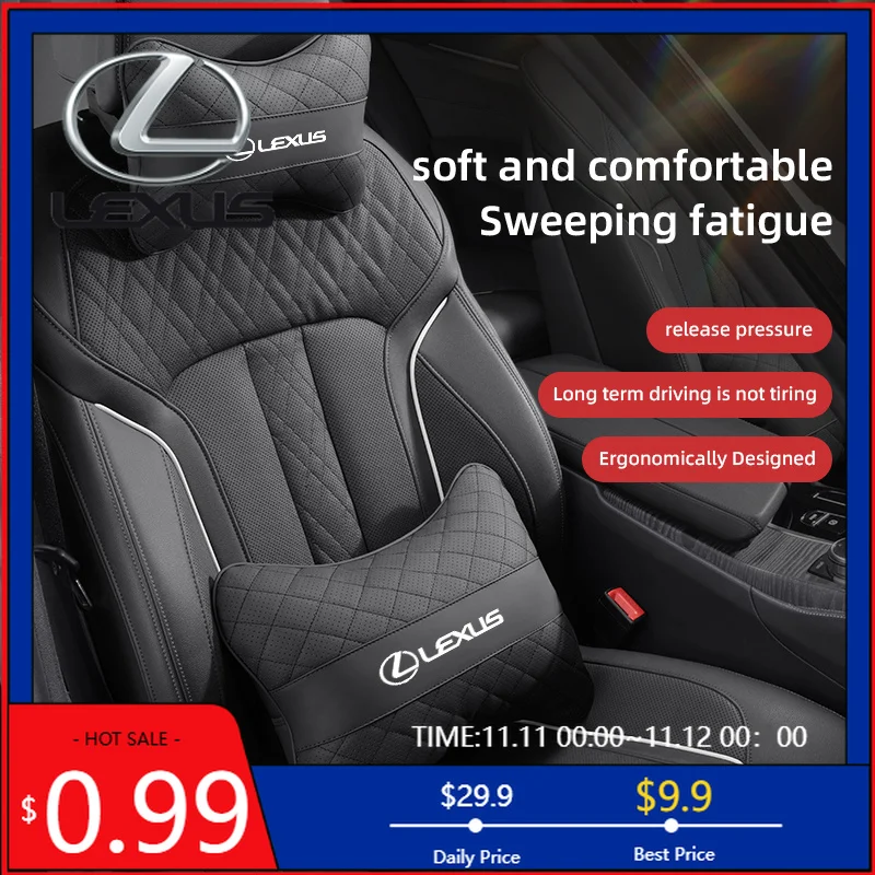 

Car Sticker Car Leather Seat Headrest Neck Pillow Head Waist Cushion For Lexus RX300 IS200 IS250 ES350 Ct200h UX250h NX300h RX35