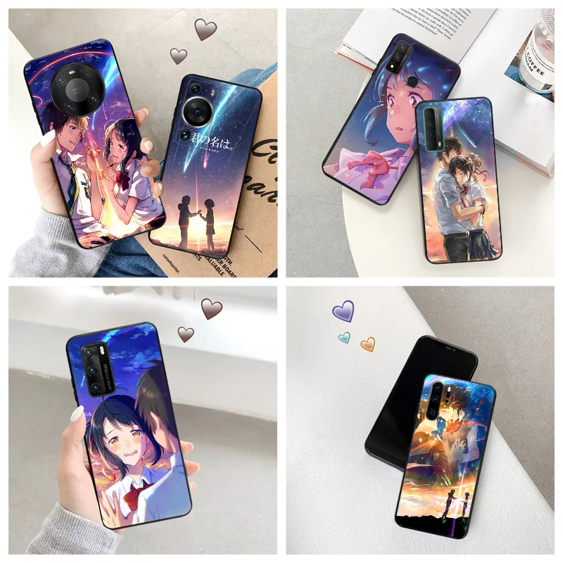 Silicone Black Phone Case for Motorola G200 5G G30 G31 One Fusion Your Name Anime Huawei P40 P30 P20 P Smart iphone6 Cover