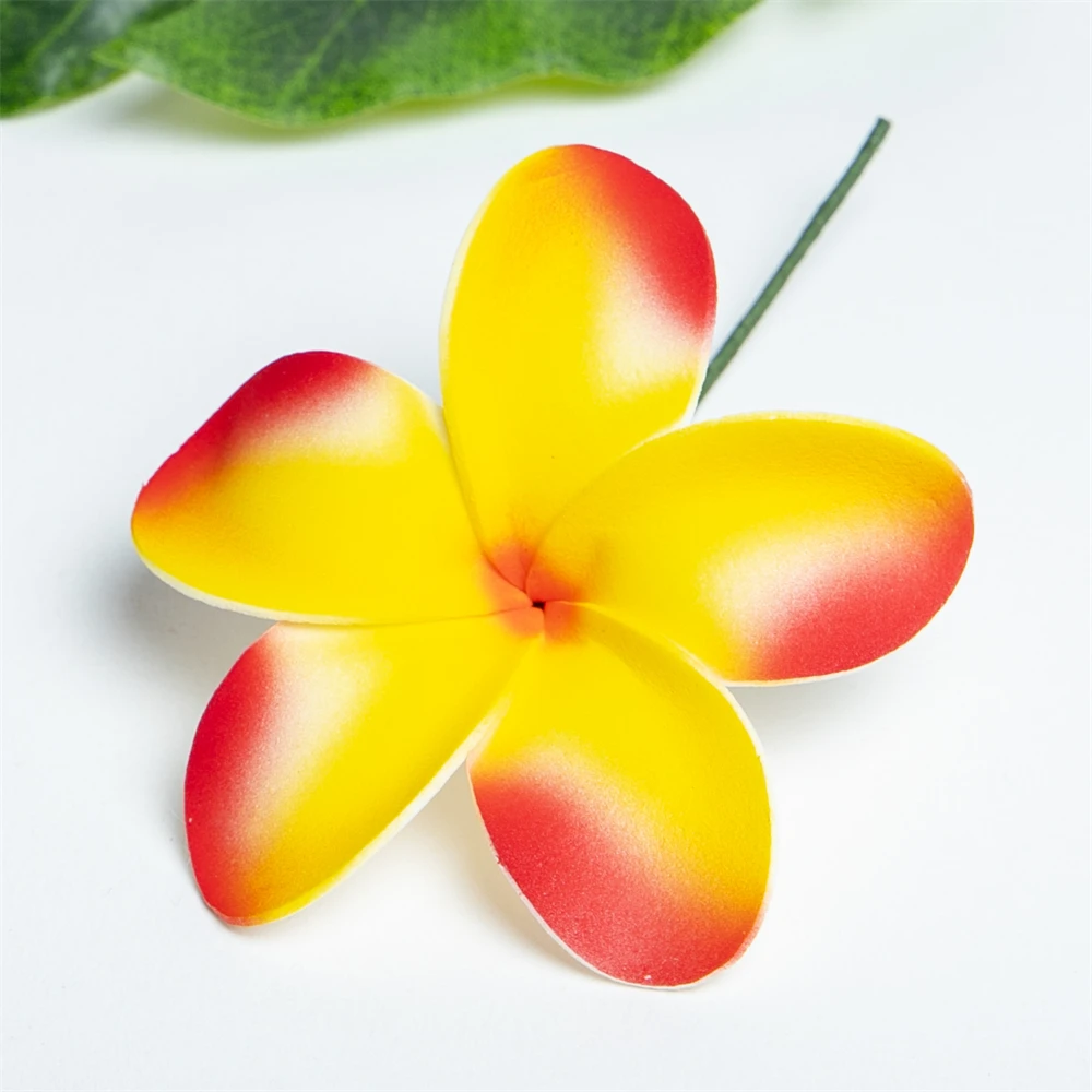 8개 EVA 폼 인조 플루메리아 하와이 프랜지파니 귀이개 머리 장식 꽃 (파티용)
