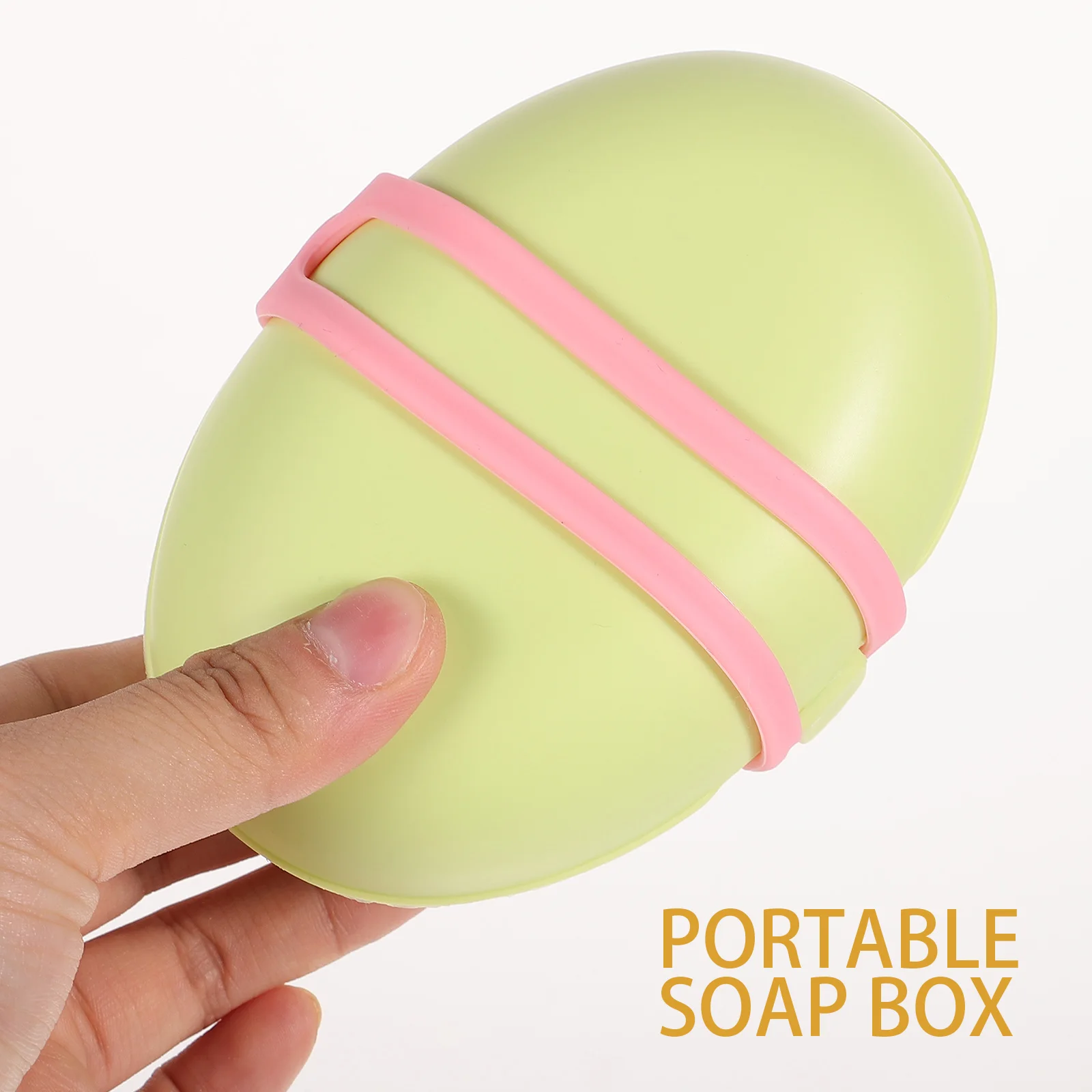 

2 pcs Soap Box Portable Holder Grass Green Pink Coffee Buckle Travel Container Lightweight Drainage Kitchen Bathroom Gym