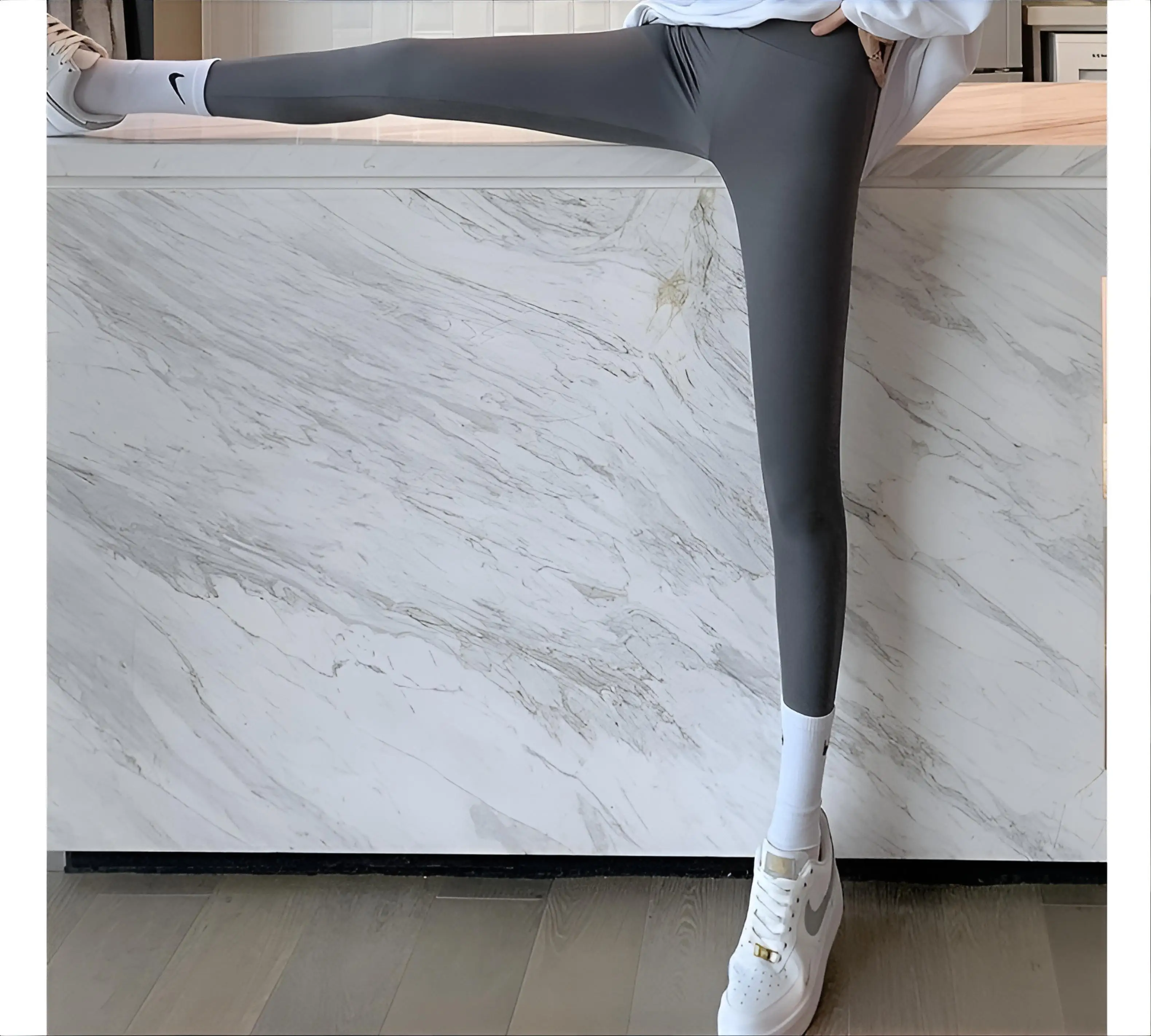 

Yoga Pants Loose Woman Women Line Plush Lined Anti Pilling European Style Wine Red Large Sized Body Building Exercises High Vibe