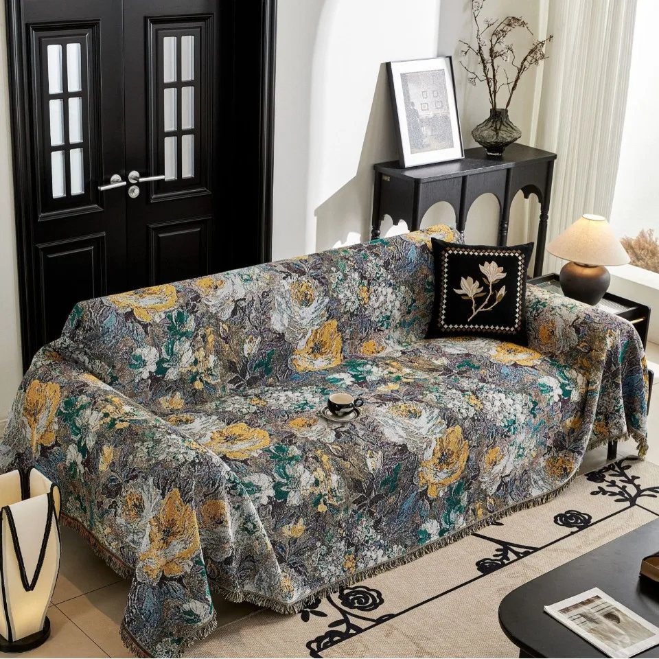 

Vintage Oil Painting of Flower Throw Blanket for Decorative Sofa Multi-purpose Decorative Blanket for Living Room Bedspreads